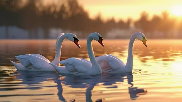 goose colony on the river