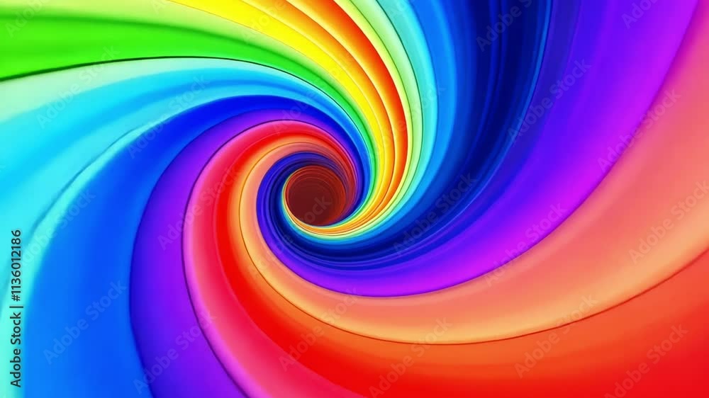 Fototapete Rainbow Vortex: Abstract swirl of vibrant colors creating a mesmerizing tunnel of light. Perfect for backgrounds, designs, and vibrant visuals. 