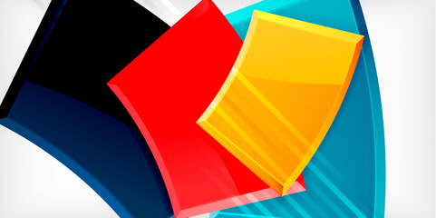 Colorful geometric abstract shapes. Illustration For Wallpaper, Banner, Background, Card, Book Illustration, landing page