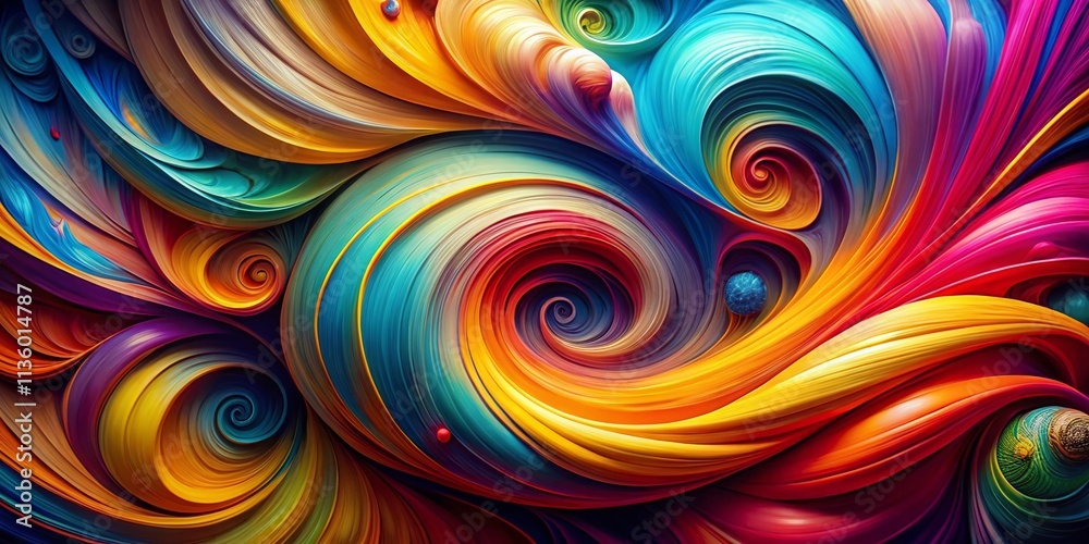 Poster abstract art background with vibrant colors and swirling shapes creating a dynamic visual experience