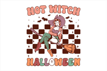 Western Retro Halloween Sublimation T shirt Design