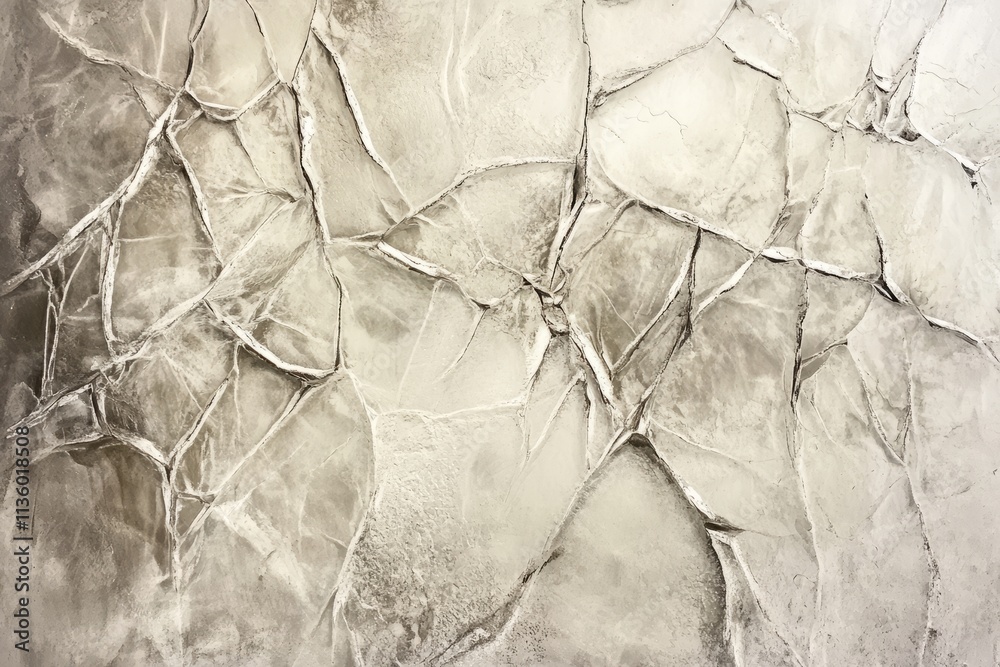 Poster abstract texture of ice-like glass featuring intricate frozen cracks in a natural design