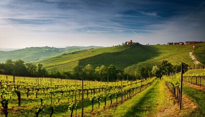 Fototapeta premium a beautiful view of a vineyard in summer 