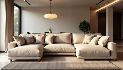 Stylish Modern Sofa in Elegant Living Room Setting