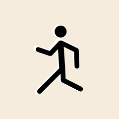 human athlete running, competitions, relay race, stick man, healthy lifestyle, pictogram of a human figure