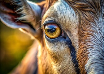 Adorable Goat Eye Close Up, Cute Goat Pupil, Farm Animal Photography, Grazing Goat,  Goat Portrait,  Caprine Eyes, Mammalian Eye, Animal Eyes, Wildlife Photography, Nature Photography