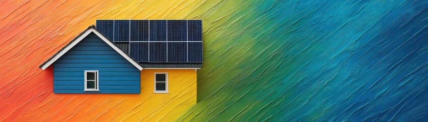 Fototapeta premium Energy efficiency flat design top view renewable resources theme water color Triadic Color Scheme