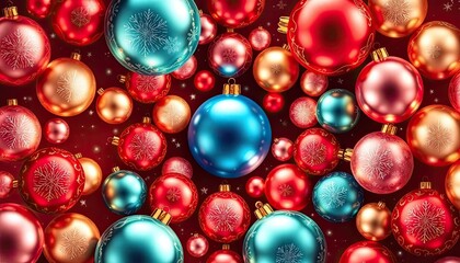 Abstract Vector Christmas Ornaments Arranged in a Mesmerizing Spiral Pattern. Free Christmas Background. Chrismas Wallpaper. Cool Wallpaper 4k