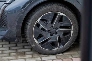 Modern dark black car disc for modern street car design