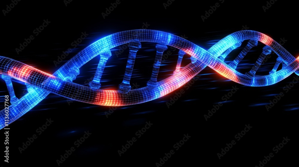 Poster exploring genetic structures dna helix visualization in a digital environment