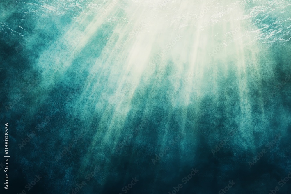 Poster Sun rays gently illuminate mist creating a tranquil atmosphere in a serene natural setting