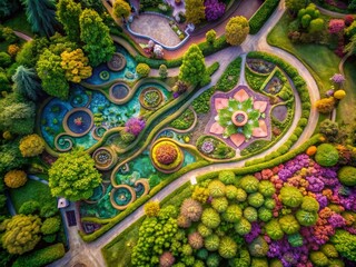 Aerial Nouveau Floral Photography: Whimsical Flower Gardens from Above