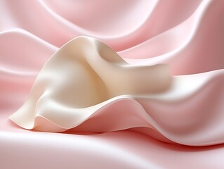 Fototapeta premium Abstract Draped Fabric in Soft Pink and Cream Hues