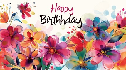 Fototapeta premium happy birthday gifts wishes card