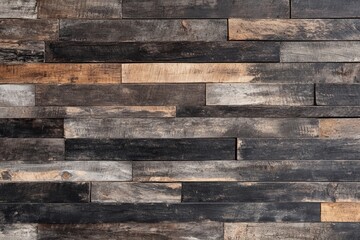 Weathered log cabin wall texture showcasing dark wooden planks and rustic charm in an outdoor setting