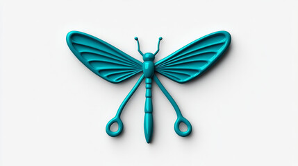 Teal Dragonfly Ornament: A stylized teal dragonfly, meticulously crafted, rests elegantly on a pristine surface. Its smooth.