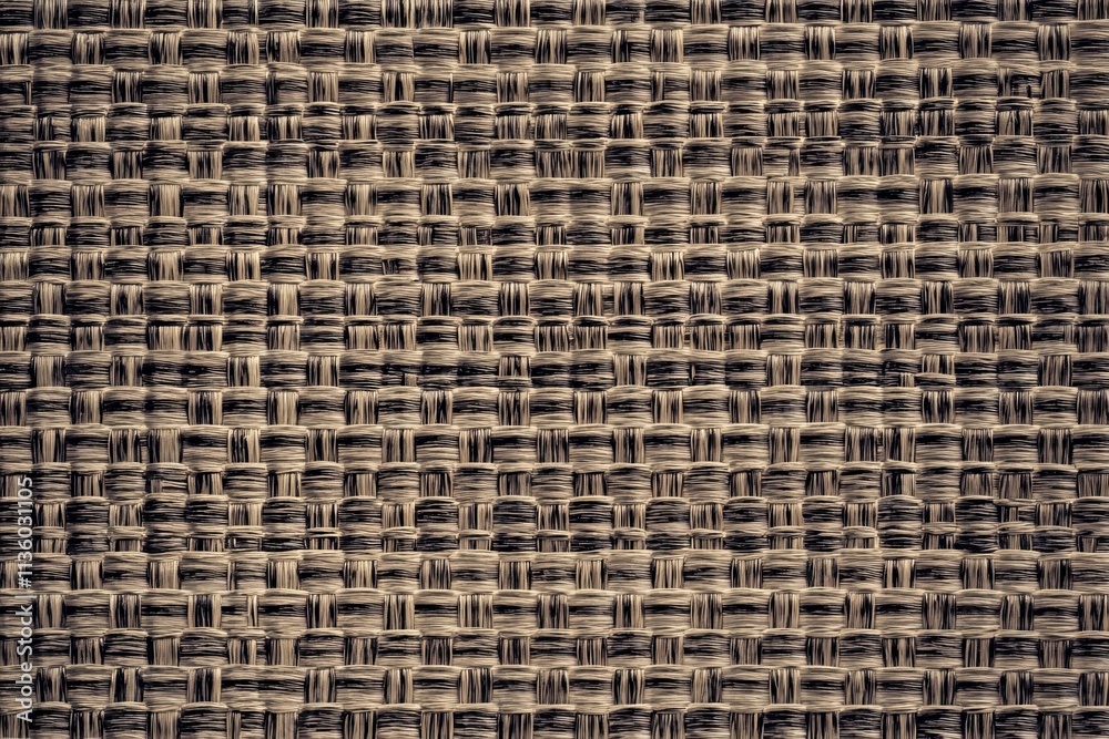 Poster woven straw mat texture showcasing intricate patterns in natural beige tones