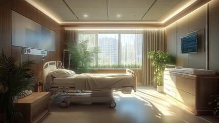 Modern Hospital Room Interior Design: Calm and Serene Atmosphere
