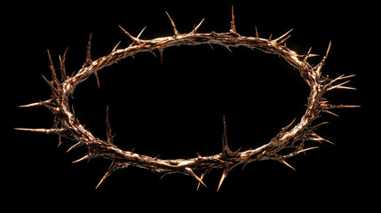 Crown of thorns symbolizing sacrifice and faith on a dark backdrop for Easter celebration