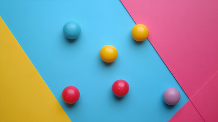 Multicolored rond lolipop on color background , Seamless gumdrop candy on colorfl background , Multicolor chocolate candy or candy balls scattered on a multicolored background
