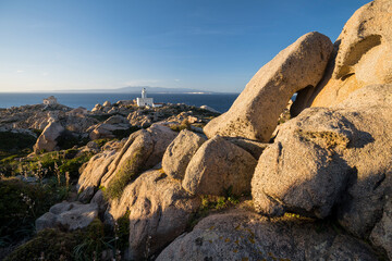 Granitfelsen beim Faro Capo Testa, Gallura, Sardinien, Italien