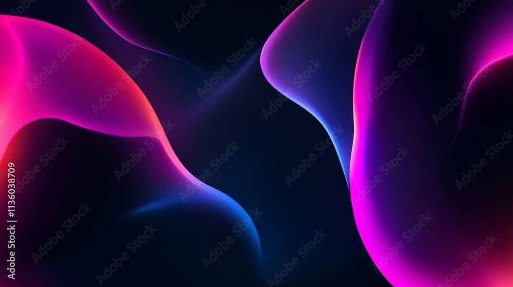 Poster dynamic abstract wave patterns digital art colorful background fluid design high contrast visual exp