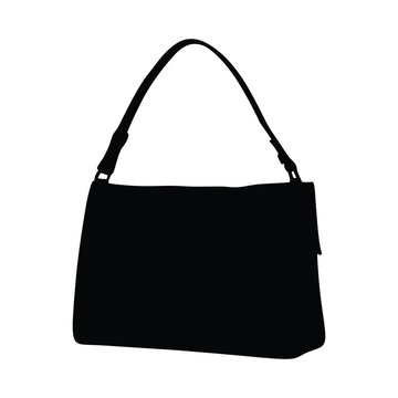 Stylish handbag vector silhouette illustration