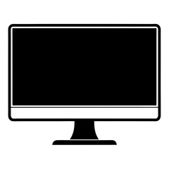 Realistic black modern thin frame display computer monitor Vector illustration