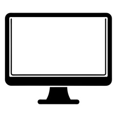 Realistic black modern thin frame display computer monitor Vector illustration