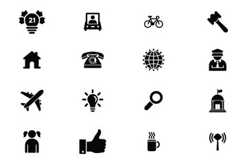 16 Icon Bundle set vector illustration