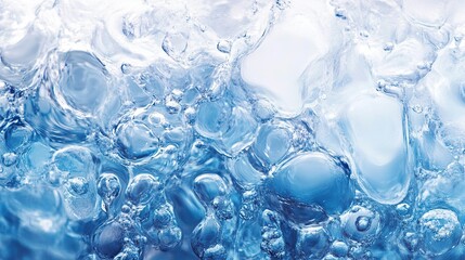 Stunning Abstract Water Ice Texture: Blue Cold Frozen Liquid Crystal