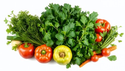 there are many different vegetables and fruits on the table together.