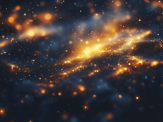 Fototapeta premium Abstract Cosmic Nebula with Glowing Particles and Dust