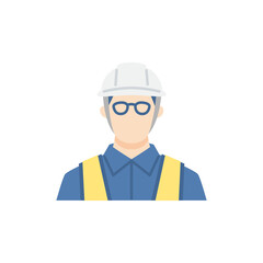 ヘルメットと安全ベストを着用した男性スタッフ