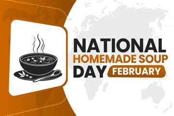 vector illustration for NATIONAL HOMEMADE SOUP DAY background