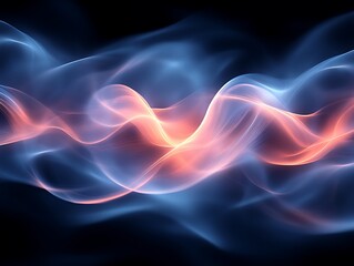 Obraz premium Abstract Blue and Orange Wave Energy Flow