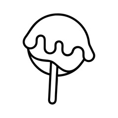 caramel drizzle icon, ice cream day line art, ice cream icon - simple black line art icon of caramel drizzle, symbolizing ice cream day celebrations. ice cream vector art.