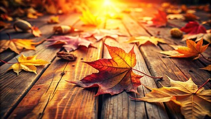 Obraz premium Autumn Leaves Surface Photography: Vintage Fall Foliage, Golden Leaves, Red Leaves, Brown Leaves, Maple Leaves, Oak Leaves, Fall Colors, Rustic Autumn Background