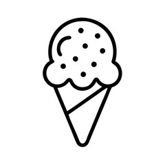 cookie cone ice cream icon, ice cream day line art, ice cream icon - simple black line art icon of cookie cone ice cream, symbolizing ice cream day celebrations. ice cream vector art.