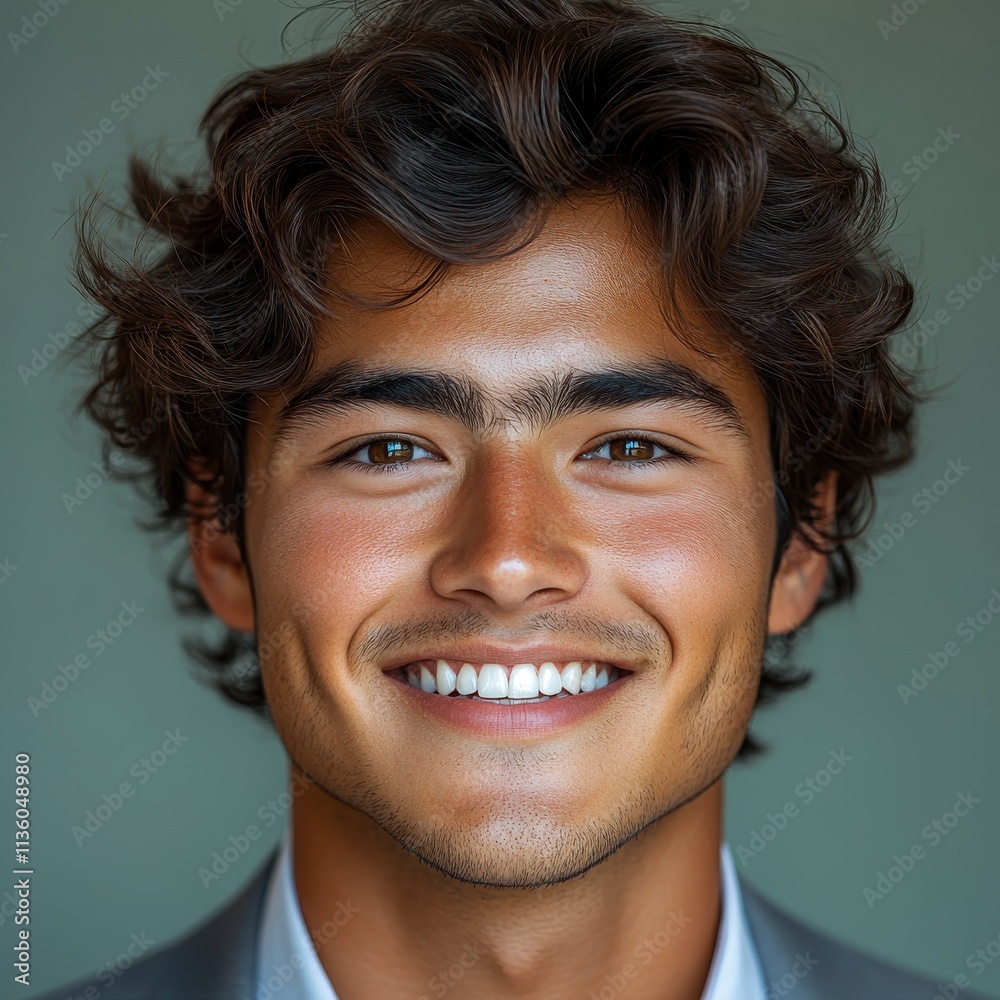 Wall mural Confident businessman with a suit and a smile in a studio background, He looking at the camera