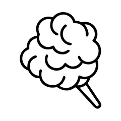 cotton candy ice cream swirl icon, ice cream day line art, ice cream icon - simple black line art icon of cotton candy ice cream swirl, symbolizing ice cream day celebrations. ice cream vector art.