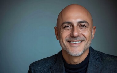 Obraz premium Confident businessman with a suit and a smile in a studio background, He looking at the camera