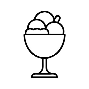 recommend clip art: ice cream in a parfait glass icon, ice cream day line art, ice cream icon - simple black line art icon of ice cream in a parfait glass, symbolizing ice cream day celebrations. ice cream vector art.