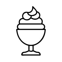 ice cream sundae with layers icon, ice cream day line art, ice cream icon - simple black line art icon of ice cream sundae with layers, symbolizing ice cream day celebrations. ice cream vector art.