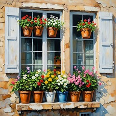 ventana con flores