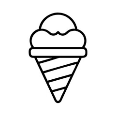 rainbow ice cream cone icon, ice cream day line art, ice cream icon - simple black line art icon of rainbow ice cream cone, symbolizing ice cream day celebrations. ice cream vector art.