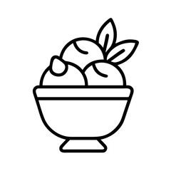 vegan ice cream icon, ice cream day line art, ice cream icon - simple black line art icon of vegan ice cream, symbolizing ice cream day celebrations. ice cream vector art.