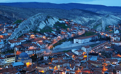 Obraz premium The historical Beypazari Town in Ankara, Turkey, is a touristic city with its old Ottoman houses and historical mosques.