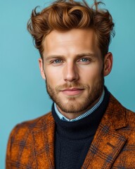 Obraz premium Confident businessman with a suit and a smile in a studio background, He looking at the camera