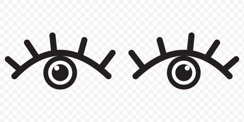 Open and closed eye icon. Vector illustration. eps 10.